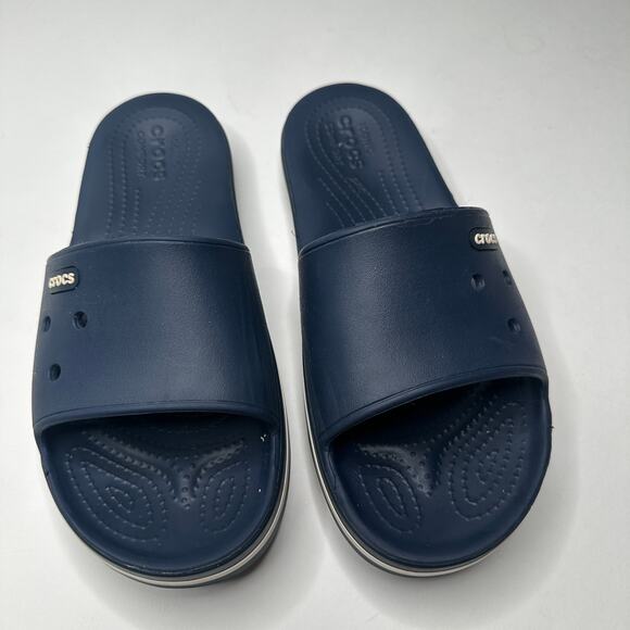 Crocs Navy Crocband III Slides - Picture 1 of 3